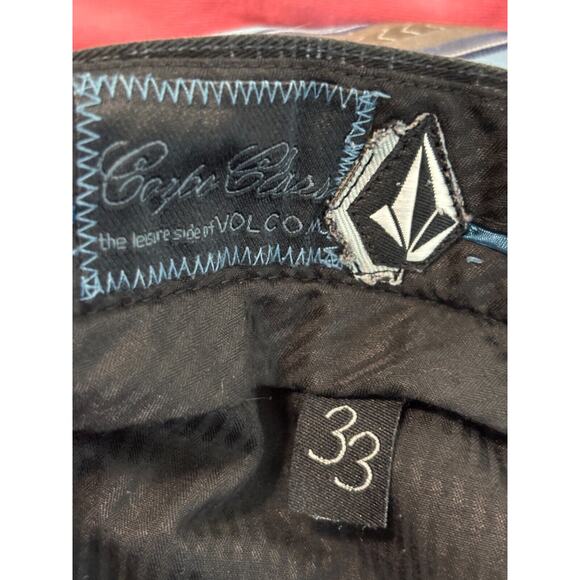 Volcom Corpo‎ Class Plaid Shorts Men Size 33 Black Blue Beach Preppy Adventure - Picture 6 of 8